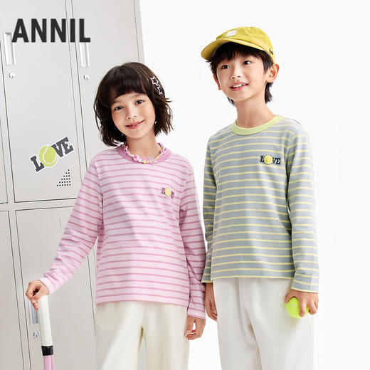 男女童圆领长袖针织衫春季新款安奈儿童装EM611591 商品图0
