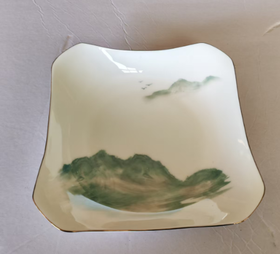 优尊骨瓷山河8英寸如意盘