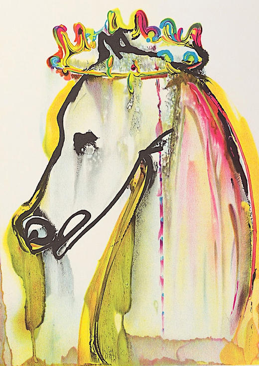 独角鹿西洋古董1983年代法国Armand & Georges Israel出版西班牙超现实主义大师萨尔瓦多·达利签名创作限量彩色石版画《马》 商品图3