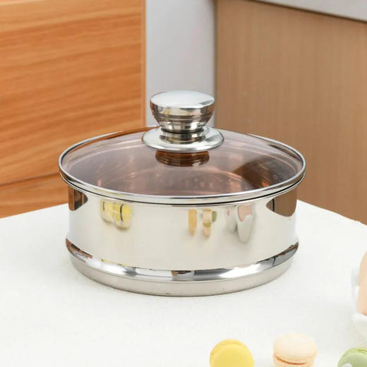 KEYIOW大肚奶锅 ，食品级不锈钢材质，五层加厚一体成型锅体，可视锅盖，厚锅底、薄侧壁设计【G】 商品图3