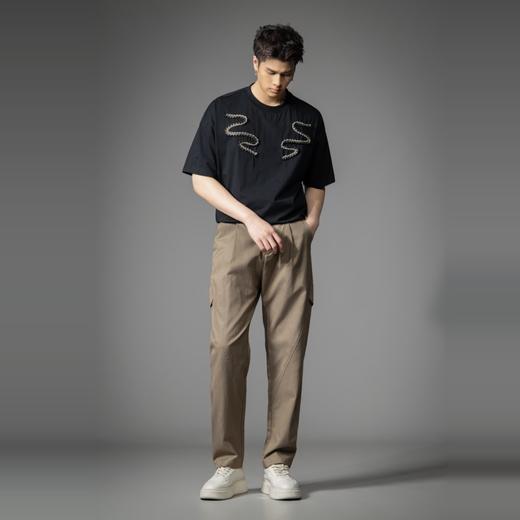 PINLI品立2026春季新款男士纯色百搭黑色直筒休闲长裤B262117025 商品图4