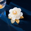 天然贝母牡丹花珍珠高档胸针，优雅高级感西装大衣胸花旗袍配饰LY 商品缩略图0