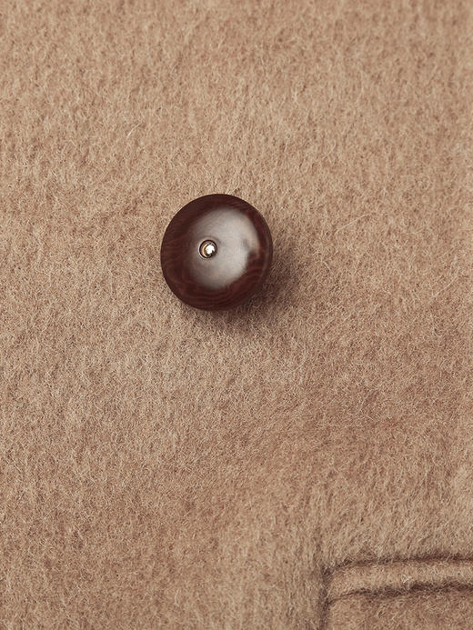 驼色羊毛混纺单排扣西装外套 翻领撞色袖口宽松廓形通勤气质秋冬高级感毛呢西服上衣 商品图2