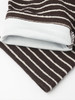 深棕米白细条纹宽松长袖针织衫 圆领小标装饰侧开叉显瘦休闲秋冬通勤慵懒风打底上衣 商品缩略图3