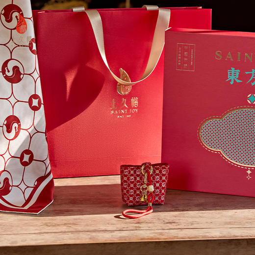 上久楷新中式国风文创礼盒送礼 宋锦耳机包 真丝方巾 骏禄宝章 商品图2