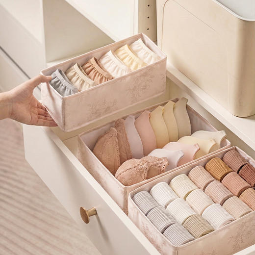 摩登主妇内衣收纳盒袜子内裤家用贴身衣物三合一分隔抽屉式整理盒 商品图1