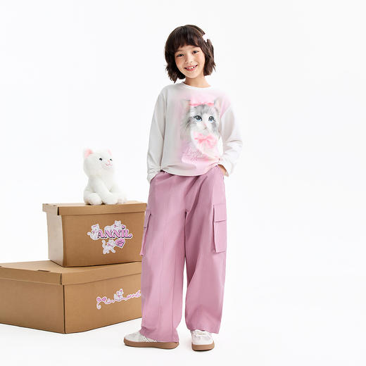 女童圆领长袖针织衫春季新款安奈儿童装EG611587 商品图3