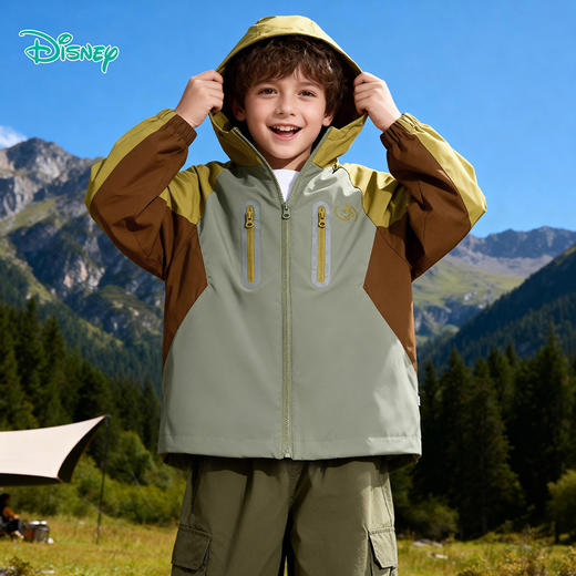 迪士尼（Disney）男童连帽外套潮流户外运动休闲防风拼色外套2026春季新款上衣ZD1FS027 商品图5
