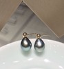 【私席真珠·新年盛宴】18k金镶大溪地黑珍珠耳针 9-10mm 水滴～椭圆 商品缩略图3