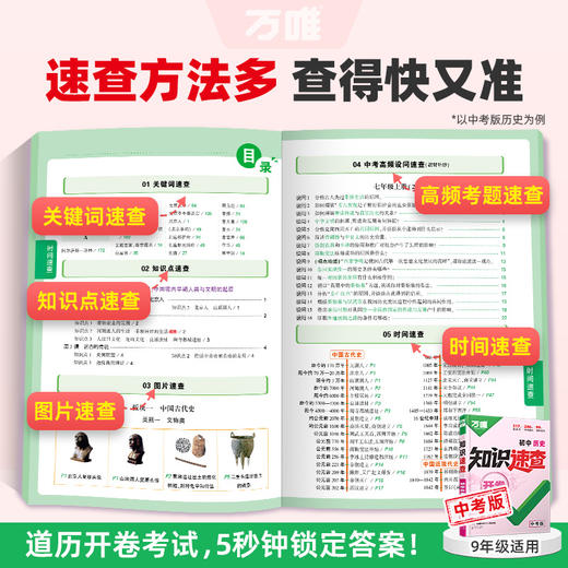 2026万唯中考知识速查初中小四门知识点定位速查必背清单人教版 商品图1