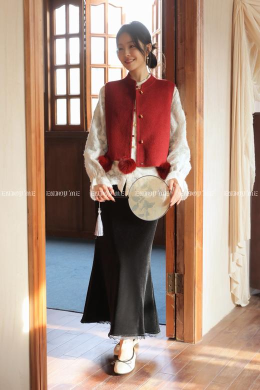 【门店同款】ENJOY冬季“烟火漫春”霜月薄纱中式上衣 168995857 商品图2