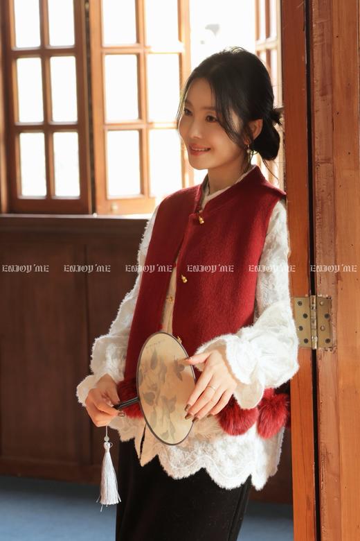 【门店同款】ENJOY冬季“烟火漫春”踏云蔷薇中式马夹 169093661 商品图4