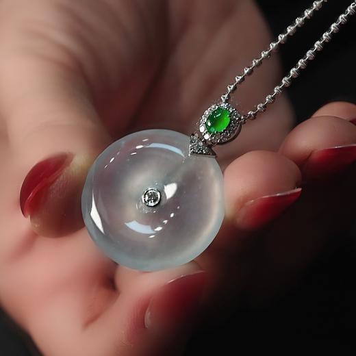 18K 金镶嵌翡翠平安扣 商品图0