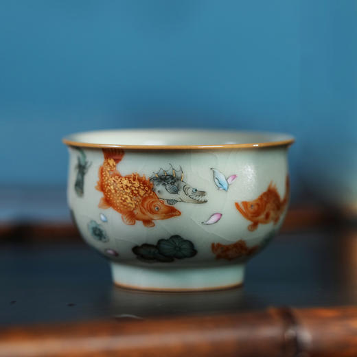 问鼎天青复刻款精工晖盈杯（鱼藻纹） 商品图0