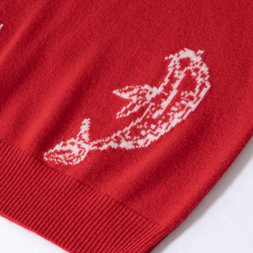 100%羊毛 年年有余幸运红色温暖羊毛毛衣  A-5752 商品图5