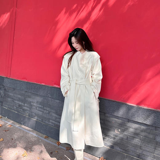 金蘑菇菇 "凡尔赛"羊绒大衣/定制手工小金扣 双面呢 商品图3