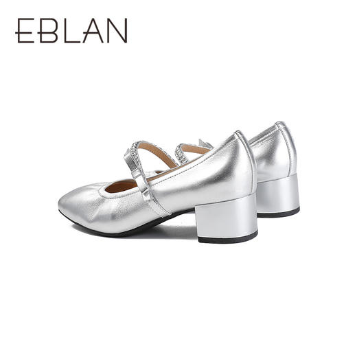 【上新】伊伴2026春季羊皮气质通勤优雅增高玛丽珍时装玛丽珍B26113662 商品图3