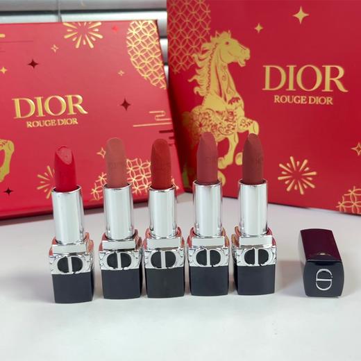 送礼袋【2026年 马年限定礼盒】DIOR迪奥马年限定丝绒口红礼盒1.5g*5 （丝绒：#999+#777+#720+#217+#228）一般贸易 商品图4