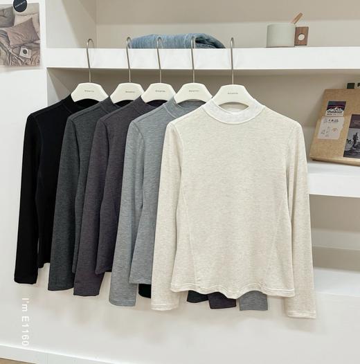 老米优品🎈福利款！3-5天。软糯山羊绒！《半高领克什米尔羊绒打底tee》磨毛工艺，温暖打底衫~奶油慕斯般柔和舒服！T260105A 商品图9