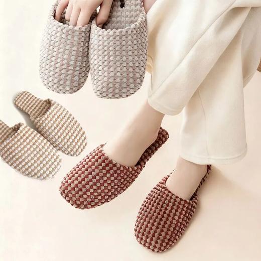 双色菠萝绒棉拖，仿动物皮毛，软乎乎的踩屎感【G】 商品图0