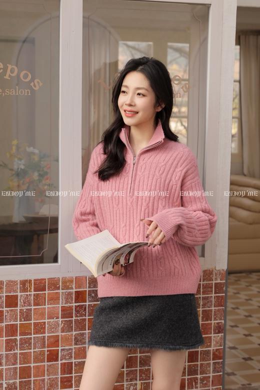 【门店同款】ENJOY冬季“暖冬知性”半拉链立领针织上衣 168897608 商品图4