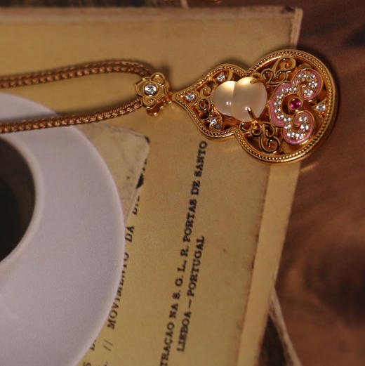 【甄珠贝】预售15天 珐琅AB面水沫玉 红刚玉 绿松 葫芦吊坠/手链套装 925纯银镀金，吊坠含编绳 商品图4