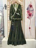 「断码清仓」精品新中式国风汉服元素V领上衣百褶长裙通勤两件套 L码  ZFYY299 商品缩略图0