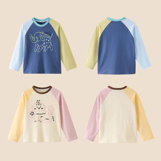 【10A抗菌纯棉】棉花堂涂鸦动物长袖童装T恤-FA61007 商品图5