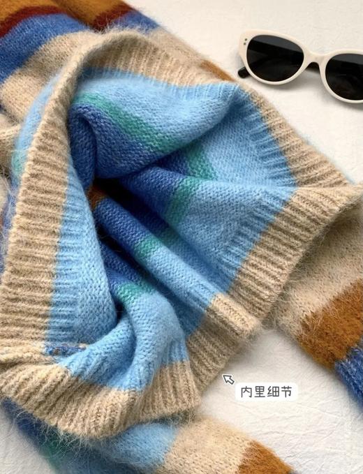 橘子落日海彩色拉毛羊毛衫，彩色条纹设计自带氛围感，拍照巨出片！（7-10天发货）【G】 商品图3
