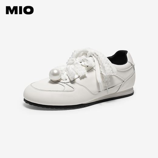MIO米奥蕾丝德训鞋2026春季新款薄底珍珠单鞋运动鞋芭蕾皮鞋女鞋M261572707 商品图0