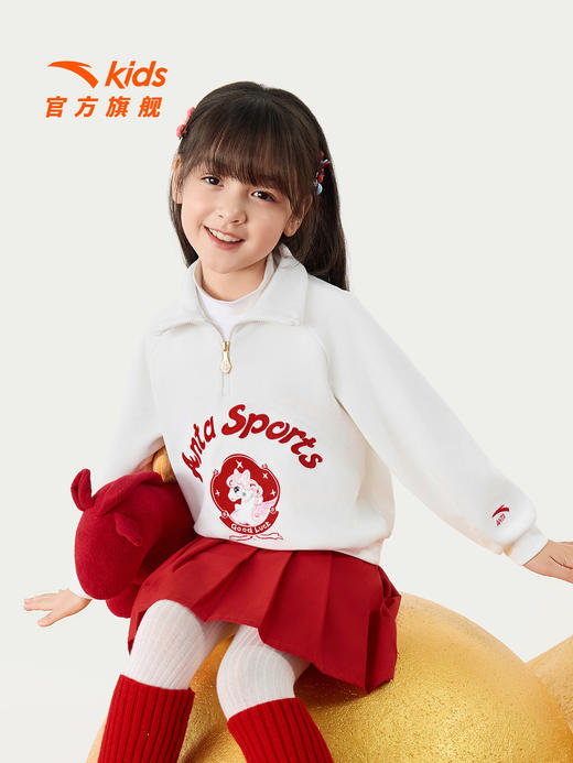 【红色新年马年】安踏儿童卫衣女童拉链2026年春季新款宝宝卫衣362619749 商品图3