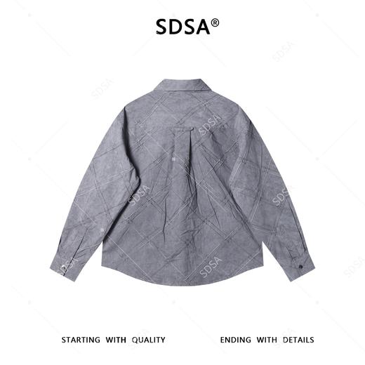 26CS03SDSA男士秋冬新款痞帅男装韩版扎染菱形设计长袖衬衫百搭时尚衬衣 商品图5