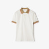 BURBERRY 巴宝莉 男士马术骑士徽标刺绣棉质短袖polo衫 白色 8110096 B7078 商品缩略图0