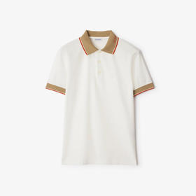BURBERRY 巴宝莉 男士马术骑士徽标刺绣棉质短袖polo衫 白色 8110096 B7078