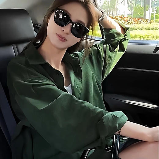 【99特惠】苔藓绿灯芯绒全棉衬衫 ，全棉灯芯绒，手感柔和厚实。显白、高级、百搭，2个尺码，80-140斤都能穿【3-7天发货，周末顺延】 商品图6