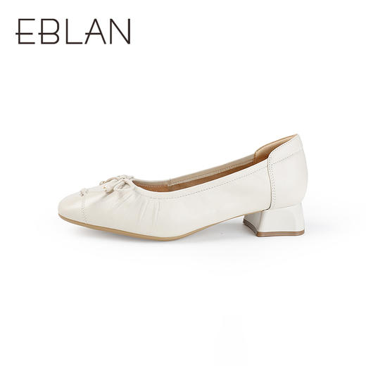 【上新】伊伴2026春季时尚百搭粗跟羊皮皮鞋法式优雅时装单鞋B26120716 商品图1