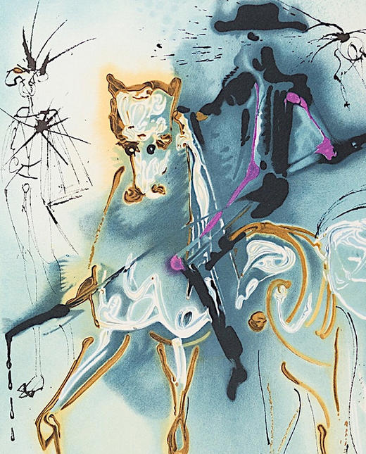 独角鹿西洋古董1983年代法国Armand & Georges Israel出版西班牙超现实主义大师萨尔瓦多·达利签名创作限量彩色石版画《斗牛士》 商品图3