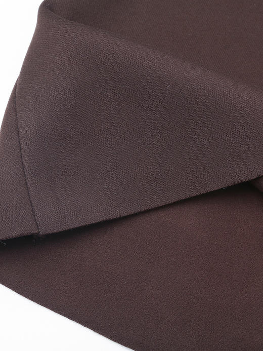 深棕纯色高腰 A 字半身裙 腰部双排扣装饰过膝大裙摆遮胯显瘦秋冬通勤气质优雅中长裙 商品图4