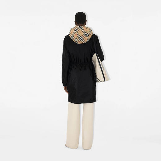 BURBERRY 巴宝莉 女士马术骑士徽标贴片尼龙风衣 黑色 8110311 A1189 商品图6
