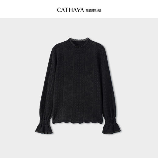 凯喜雅 花边长袖针织衫 商品图1