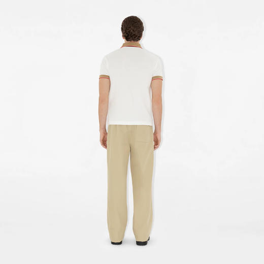 BURBERRY 巴宝莉 男士马术骑士徽标刺绣棉质短袖polo衫 白色 8110096 B7078 商品图4