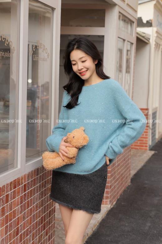 【门店同款】ENJOY冬季“暖冬知性”羊绒拉毛珠片针织上衣 168897579 商品图3