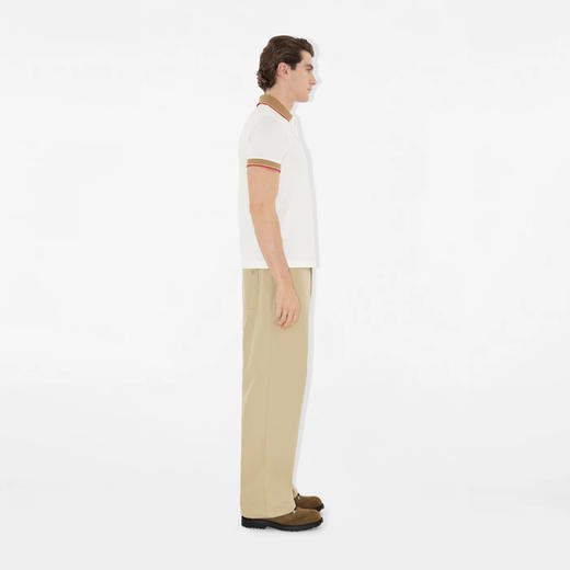 BURBERRY 巴宝莉 男士马术骑士徽标刺绣棉质短袖polo衫 白色 8110096 B7078 商品图3