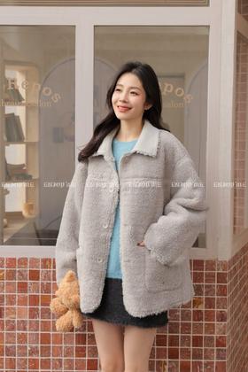 【门店同款】ENJOY冬季“暖冬知性”翻领双面穿毛毛外套 169151875