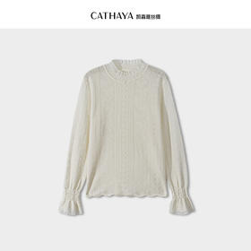 凯喜雅 花边长袖针织衫