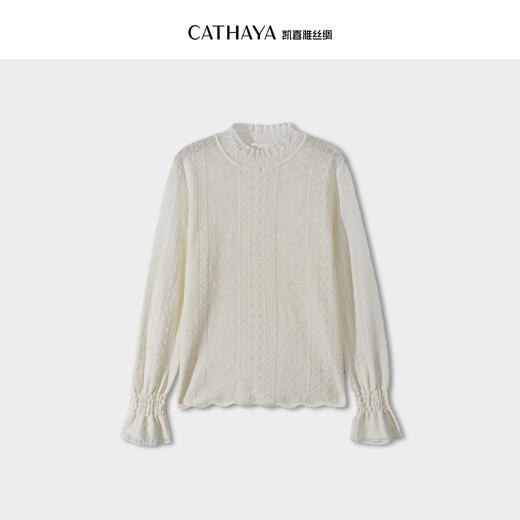 凯喜雅 花边长袖针织衫 商品图0