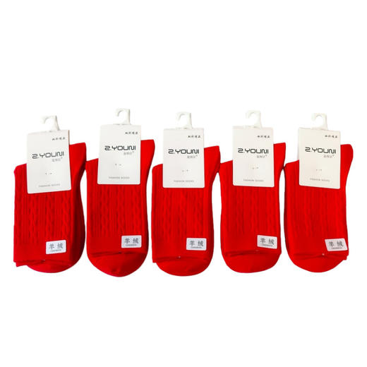羊毛袜本命年红色袜子女秋冬保暖中筒袜新年结婚一对情侣马年长袜 商品图4