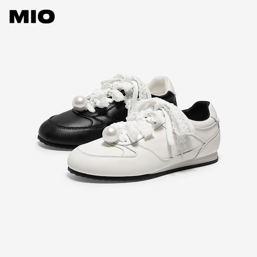 MIO米奥蕾丝德训鞋2026春季新款薄底珍珠单鞋运动鞋芭蕾皮鞋女鞋M261572707 商品图2