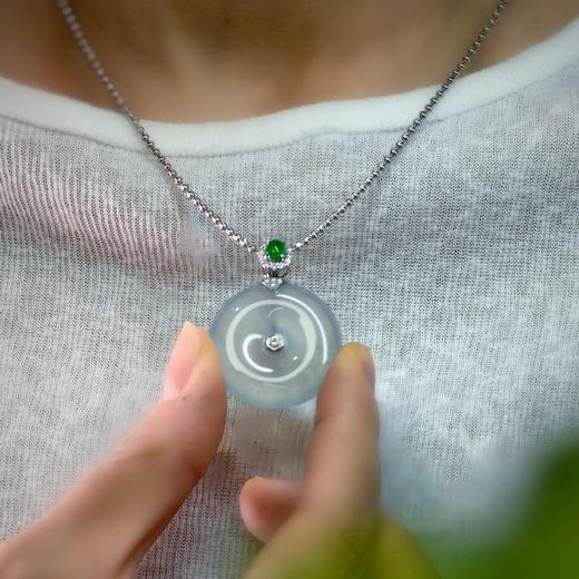 18K 金镶嵌翡翠平安扣 商品图5