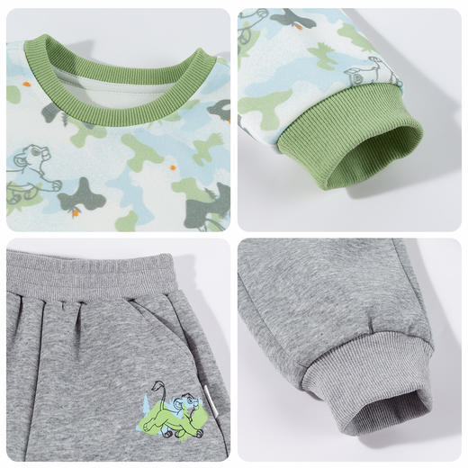 迪士尼男童童装卫衣卫裤运动休闲套装舒适耐磨宽松儿童套装两件套新款ZD1FT002 商品图5